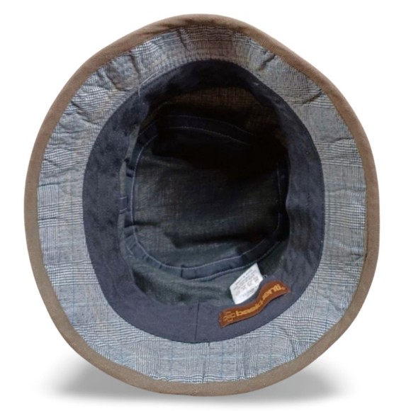 Basiquenti Unisex Men's Women's Size M Bucket Hat - Gray w/ Blue & Black Stripes - Picture 4 of 5